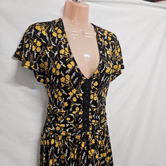 Anthropologie Maeve Breeze Dress Women Size S Black Floral - Picture 4 of 14